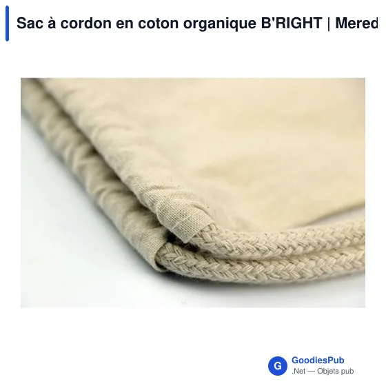 Sac à cordon personnalisable en coton organique B'RIGHT | Meredithavec logo - Image 8
