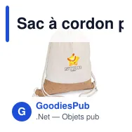Sac à cordon personnalisable en coton avec logo - Rontay - Miniature 1