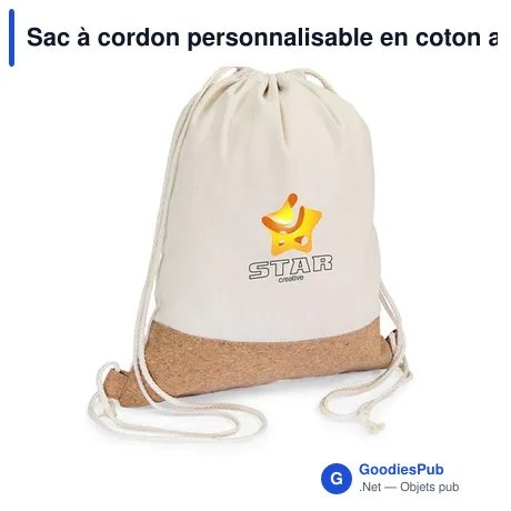 Sac à cordon personnalisable en coton avec logo - Rontay