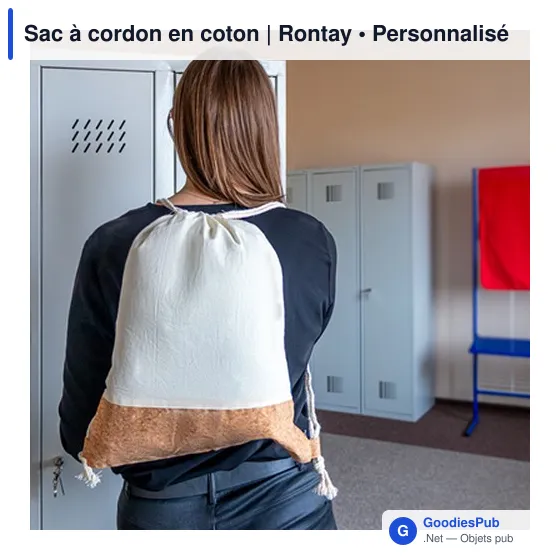 Sac à cordon personnalisable en coton avec logo - Rontay - Image 2