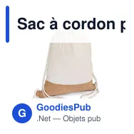 Sac à cordon personnalisable en coton avec logo - Rontay - Miniature 3