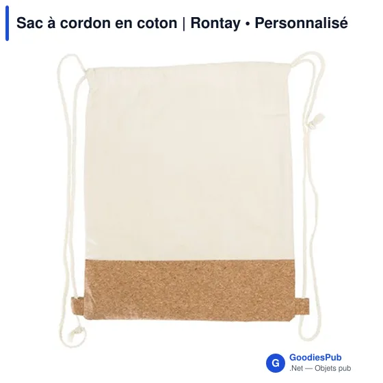 Sac à cordon personnalisable en coton avec logo - Rontay - Image 5