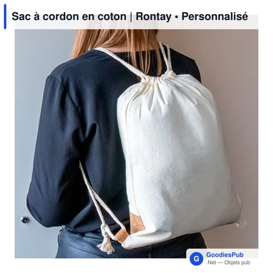 Sac à cordon personnalisable en coton avec logo - Rontay - Image 7