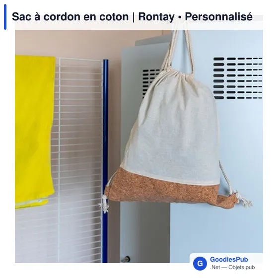 Sac à cordon personnalisable en coton avec logo - Rontay - Image 8