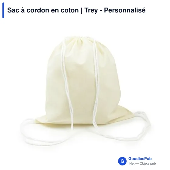 Sac à cordon personnalisable en coton avec logo - Trey - Image 3