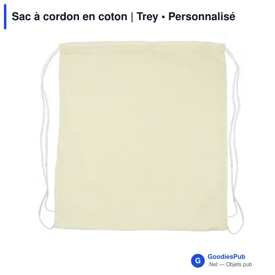 Sac à cordon personnalisable en coton avec logo - Trey - Image 4