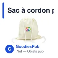 Sac à cordon personnalisable en coton avec logo - Trey - Miniature 5