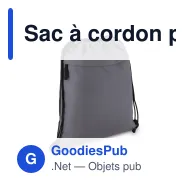 Sac à cordon personnalisable en R-PET 600D enduit PU avec logo - 33 x 42 cm - Miniature 3