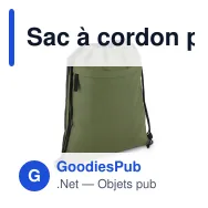 Sac à cordon personnalisable en R-PET 600D enduit PU avec logo - 33 x 42 cm - Miniature 4