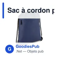 Sac à cordon personnalisable en R-PET 600D enduit PU avec logo - 33 x 42 cm - Miniature 5