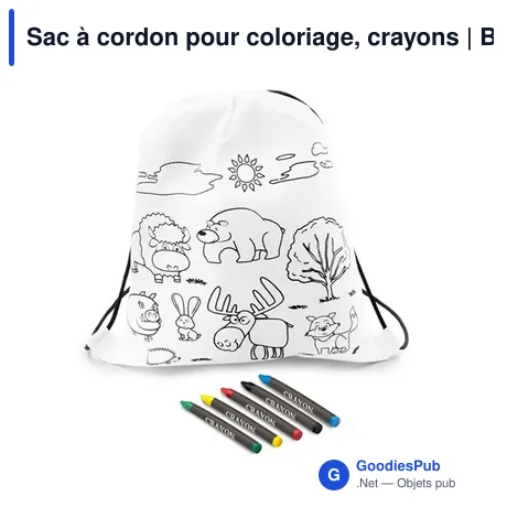 Sac à cordon pour coloriage, crayons | Brody
