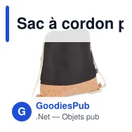 Sac à cordon personnalisable en R-PET et liège 35 x 40 cm avec logo - Liège - Miniature 2