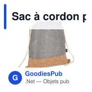 Sac à cordon personnalisable en R-PET et liège 35 x 40 cm avec logo - Liège - Miniature 3