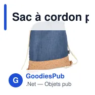 Sac à cordon personnalisable en R-PET et liège 35 x 40 cm avec logo - Liège - Miniature 4