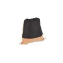 Variante Noir - Sac à cordon personnalisable en R-PET et liège 35 x 40 cm avec logo - Liège