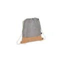 Variante Gris - Sac à cordon personnalisable en R-PET et liège 35 x 40 cm avec logo - Liège