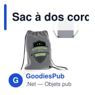 Sac à dos cordon personnalisable réfléchissant avec logo - 30 x 40 cm - Miniature 1