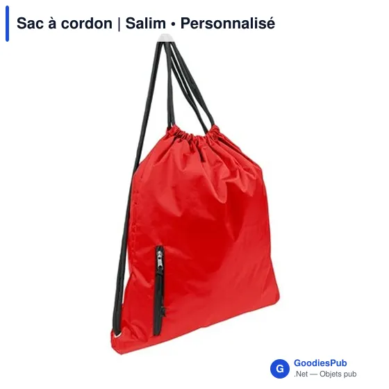 Sac à cordon personnalisable avec logo - Salim - Image 2
