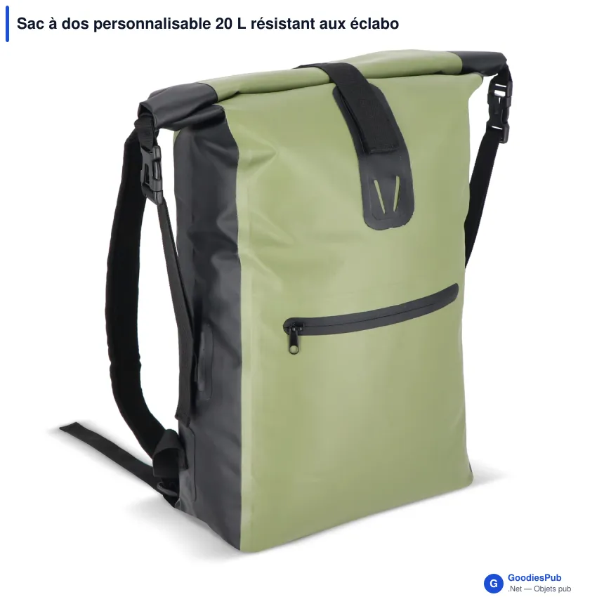 Sac à dos personnalisable 20 L résistant aux éclaboussures IPX4 avec logo - Adventure - Image 2