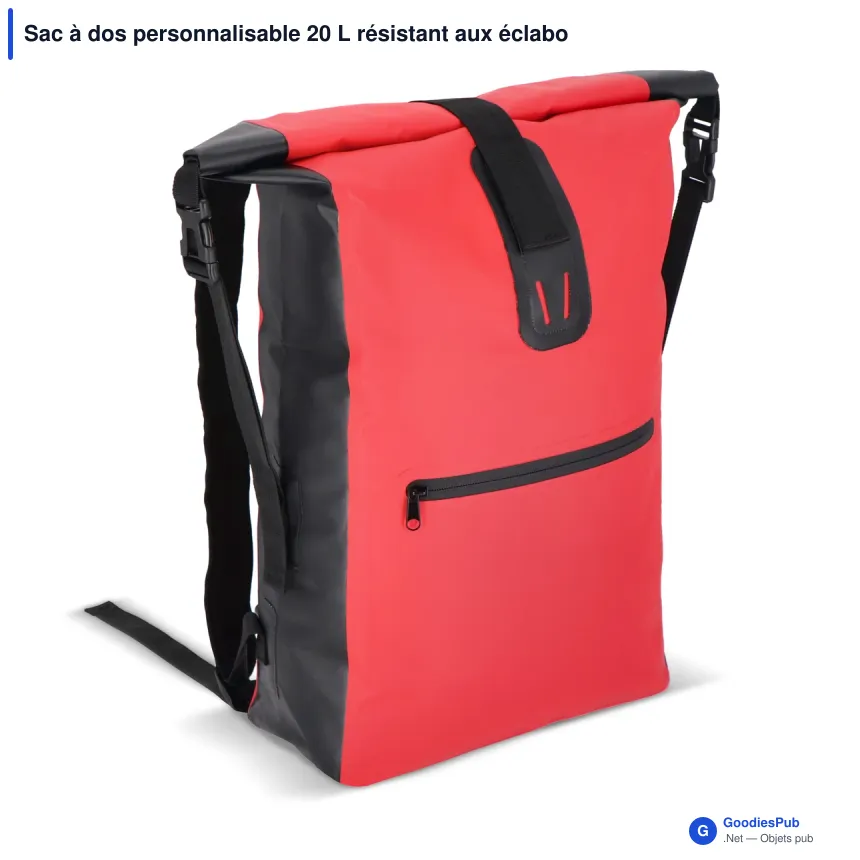 Sac à dos personnalisable 20 L résistant aux éclaboussures IPX4 avec logo - Adventure - Image 6
