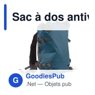 Sac à dos antivol personnalisable en polyester avec logo - Bleu foncé - Miniature 2