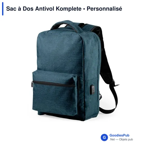Sac à dos antivol personnalisable avec logo - Komplete - Image 1