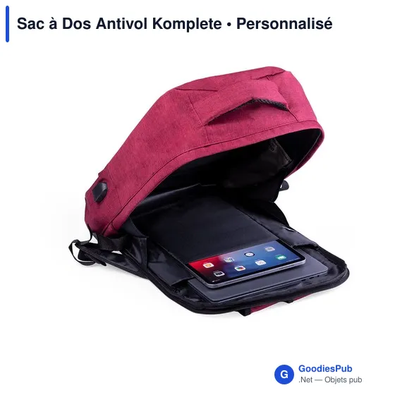 Sac à dos antivol personnalisable avec logo - Komplete - Image 3