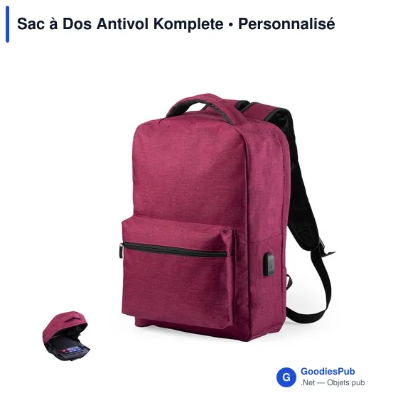 Sac à dos antivol personnalisable avec logo - Komplete - Image 10