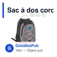 Sac à dos cordon de serrage personnalisable en R-PET 25 L avec logo - Miniature 1
