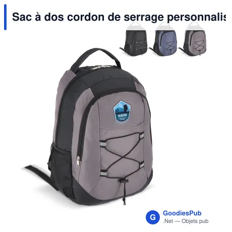 Sac à dos cordon de serrage personnalisable en R-PET 25 L avec logo