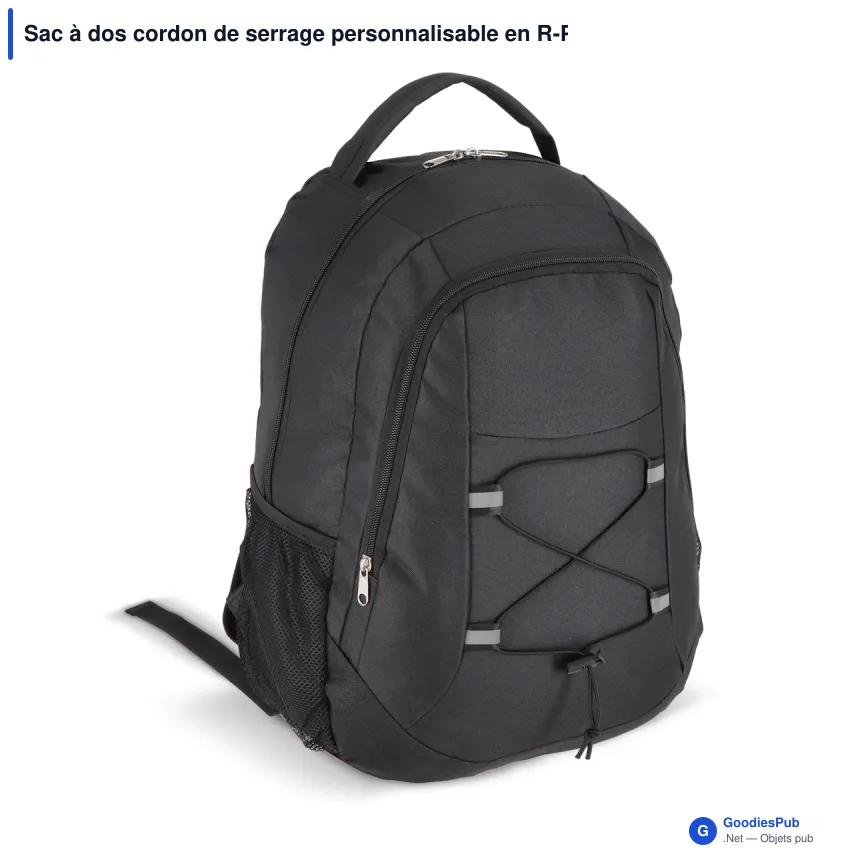Sac à dos cordon de serrage personnalisable en R-PET 25 L avec logo - Image 2