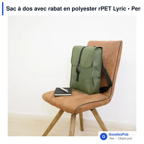 Sac à dos personnalisable en polyester rPET avec logo - Modèle Lyric - Image 5