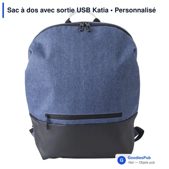 Sac à dos personnalisable avec sortie USB pour logo - Katia - Image 2