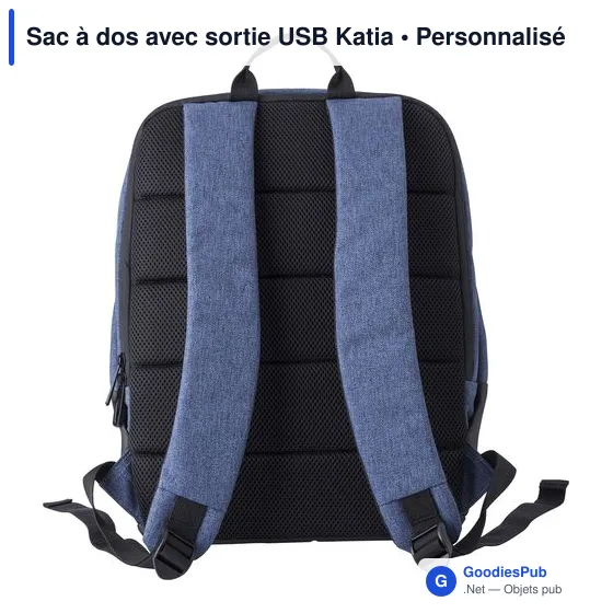 Sac à dos personnalisable avec sortie USB pour logo - Katia - Image 3