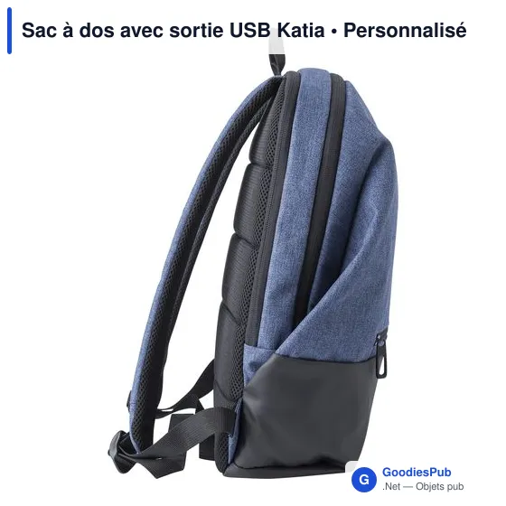 Sac à dos personnalisable avec sortie USB pour logo - Katia - Image 4