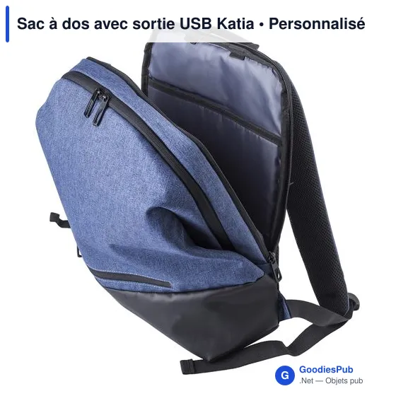 Sac à dos personnalisable avec sortie USB pour logo - Katia - Image 5