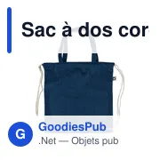 Sac à dos cordelette en denim recyclé Dex - Miniature 1