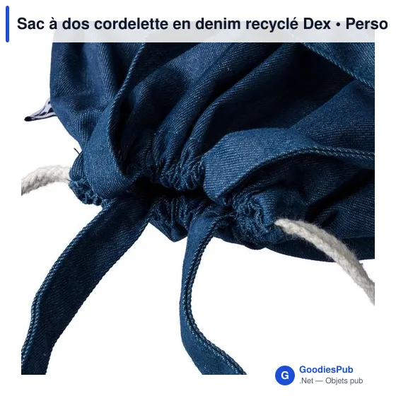 Sac à dos cordelette en denim recyclé Dex - Image 9