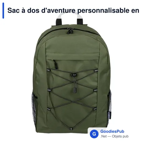 Sac à dos d'aventure personnalisable en polyester rPET 600D Jariavec logo