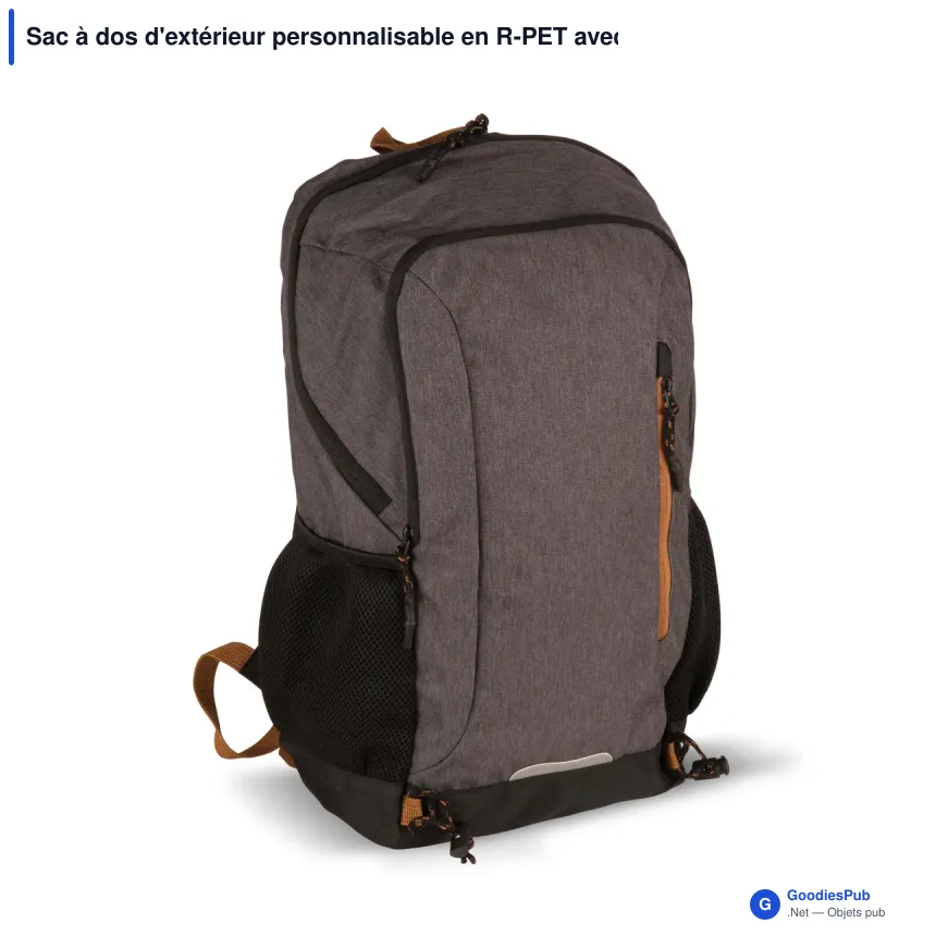 Sac à dos d'extérieur personnalisable en R-PET avec logo - Outdoor R-PET - Image 3