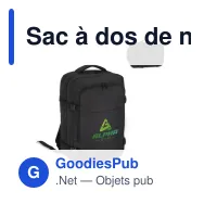 Sac à dos de nuit personnalisable en R-PET 600D 22 L avec logo - Noir - Miniature 1