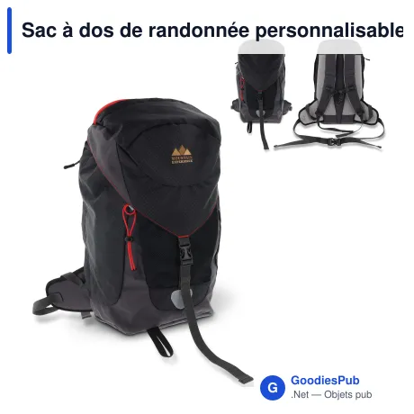 Sac à dos de randonnée personnalisable 40 litres avec logo - Noir