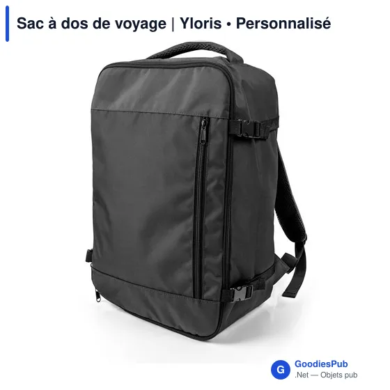 Sac à dos de voyage personnalisable avec logo | Yloris - Image 1