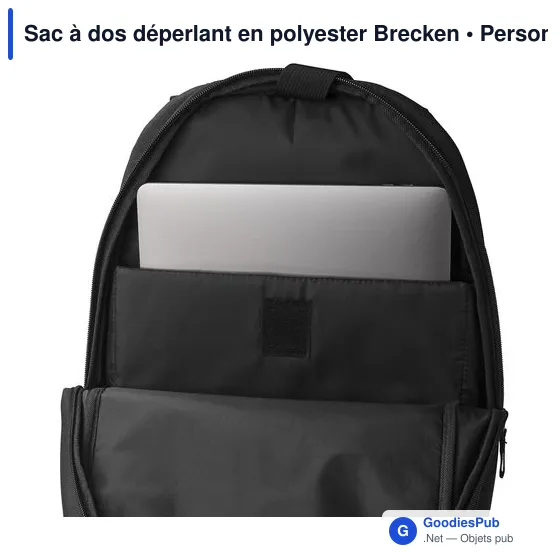 Sac à dos déperlant personnalisable pour ordinateur avec logo - Brecken - Image 7