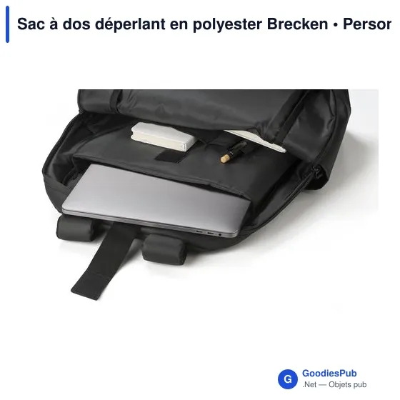 Sac à dos déperlant personnalisable pour ordinateur avec logo - Brecken - Image 8