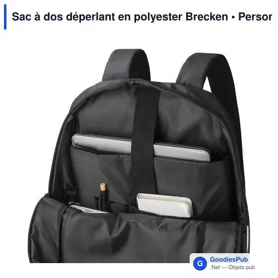 Sac à dos déperlant personnalisable pour ordinateur avec logo - Brecken - Image 9