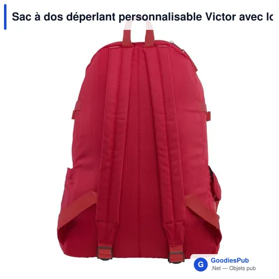 Sac à dos déperlant personnalisable Victor avec logo - Image 4