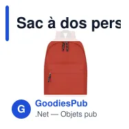 Sac à dos personnalisable Discovery avec logo - idéal pour vos événements - Miniature 1