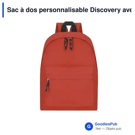 Sac à dos personnalisable Discovery avec logo - idéal pour vos événements