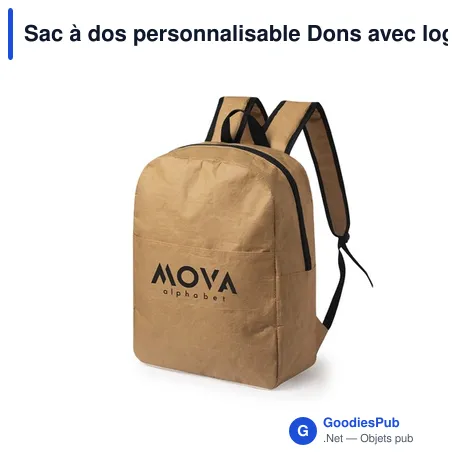 Sac à dos personnalisable Dons avec logo pour entreprises